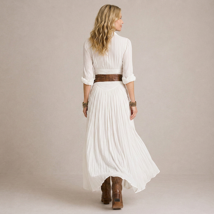 OLIVIA | Langes Kleid mit Kragen