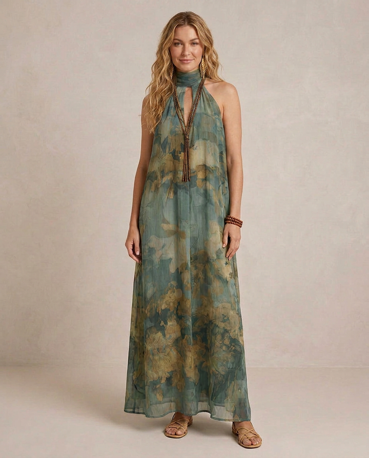 FLORA | Maxi Kleid Chiffon Floral Boho
