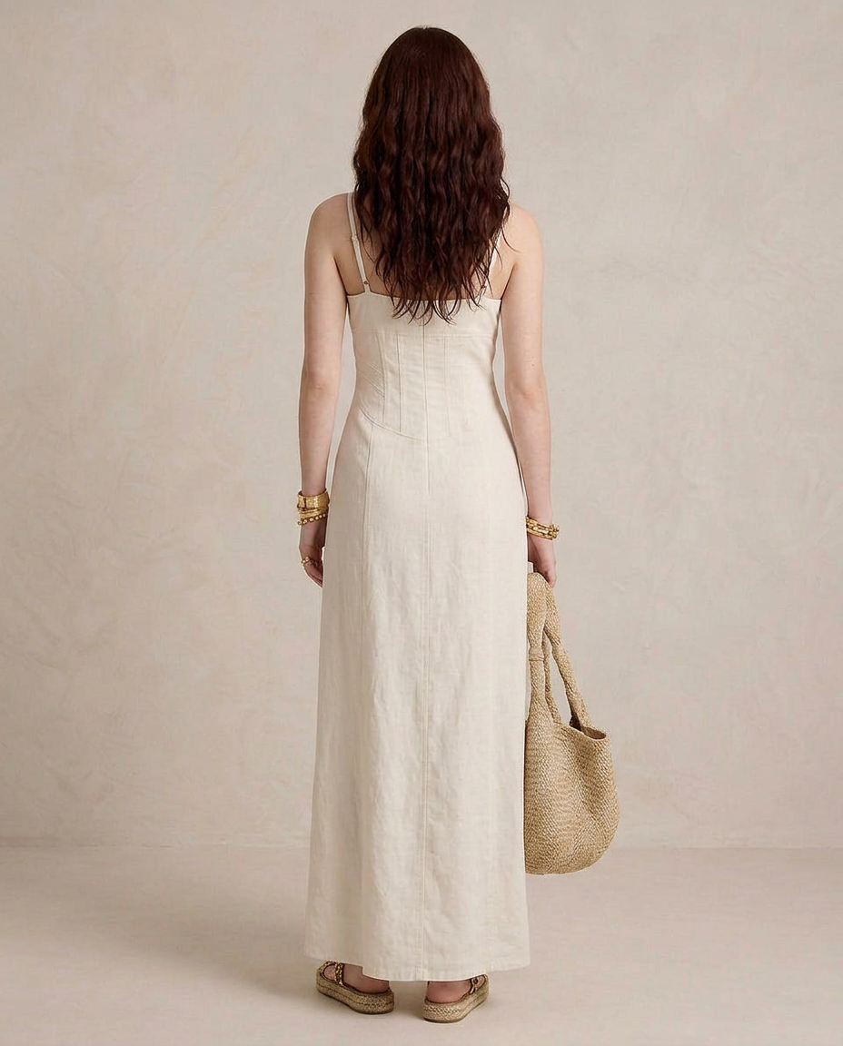 LUCIA | Maxi Kleid Weiß mit Schlitz
