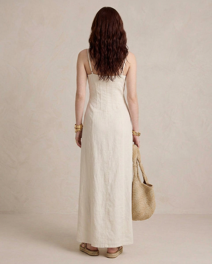 LUCIA | Maxi Kleid Weiß mit Schlitz