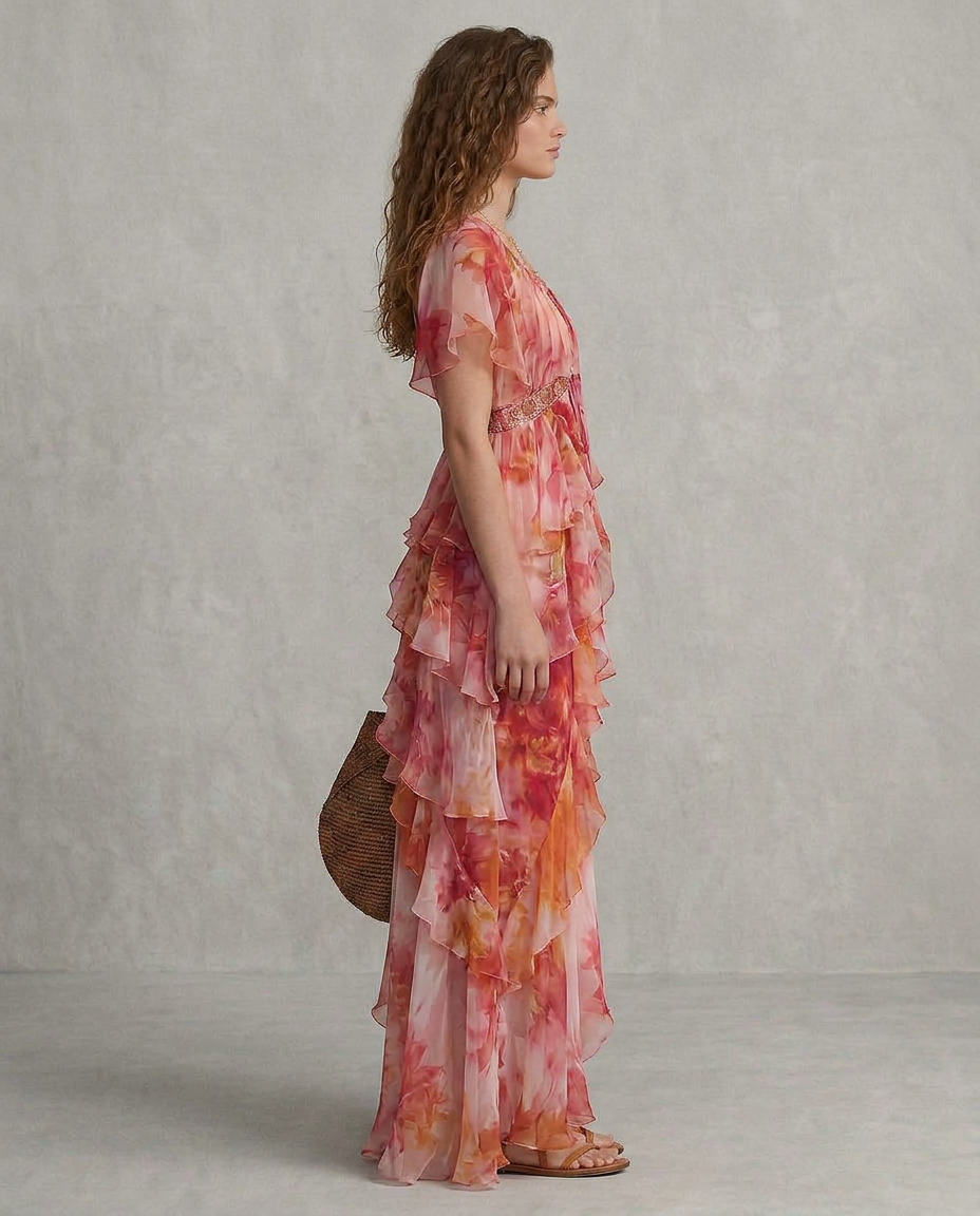 LUNA | Boho-Blumenkleid mit Volants