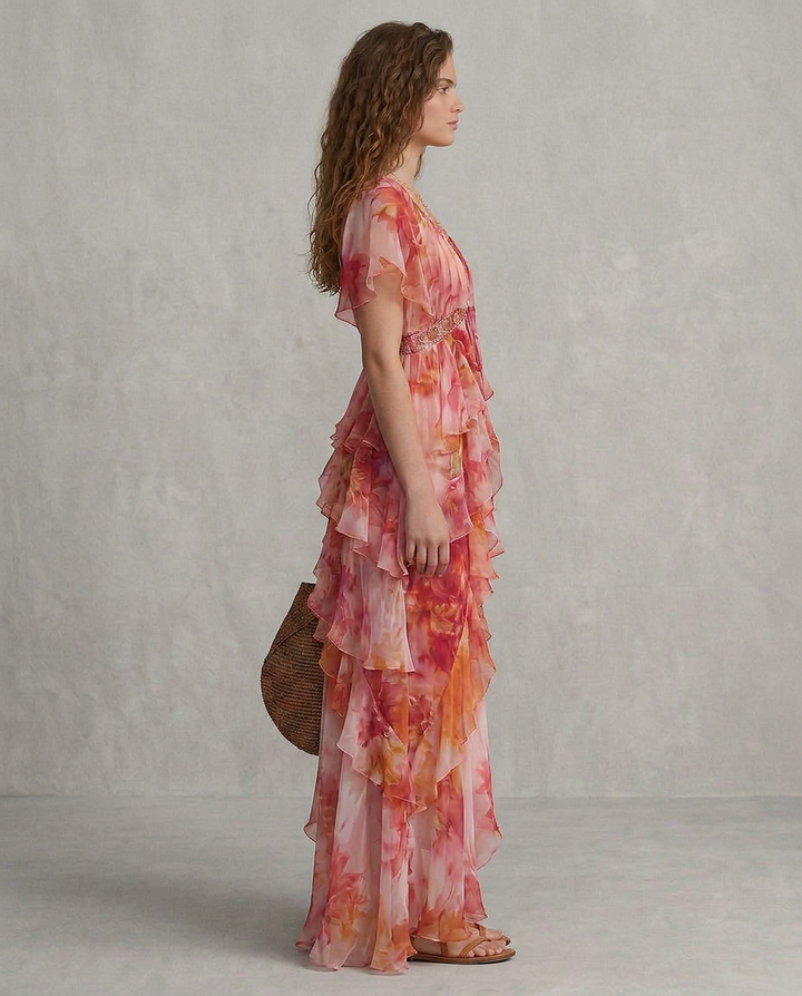 LUNA | Boho-Blumenkleid mit Volants