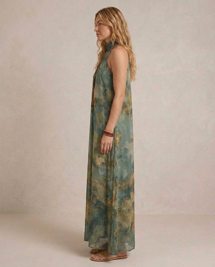 FLORA | Maxi Kleid Chiffon Floral Boho