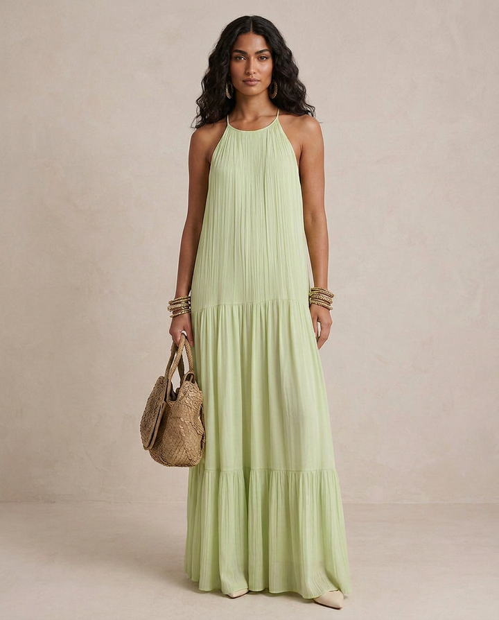 LIVIA | Maxi Kleid Boho Pistazie