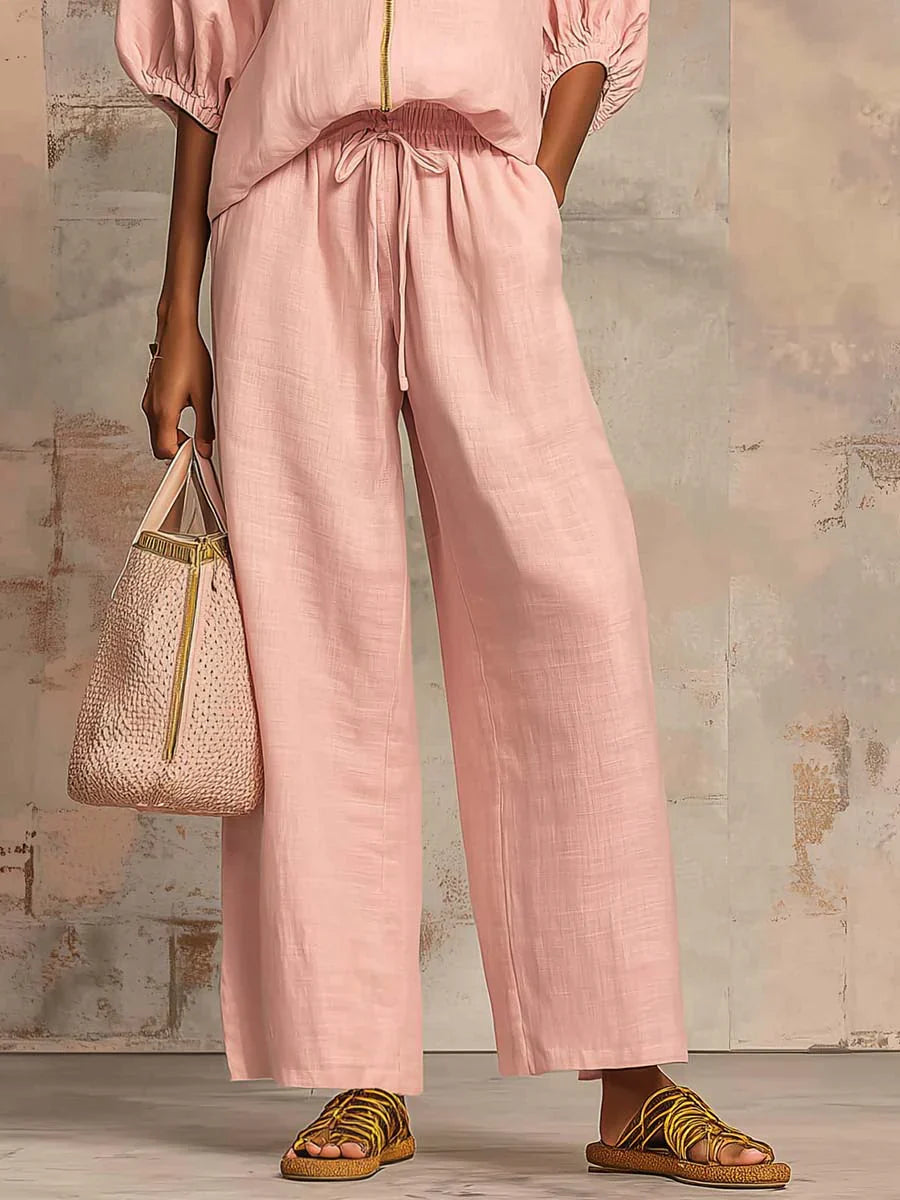 Alba | Zweiteiliges Set: Lässige Bluse und weit geschnittene Hose