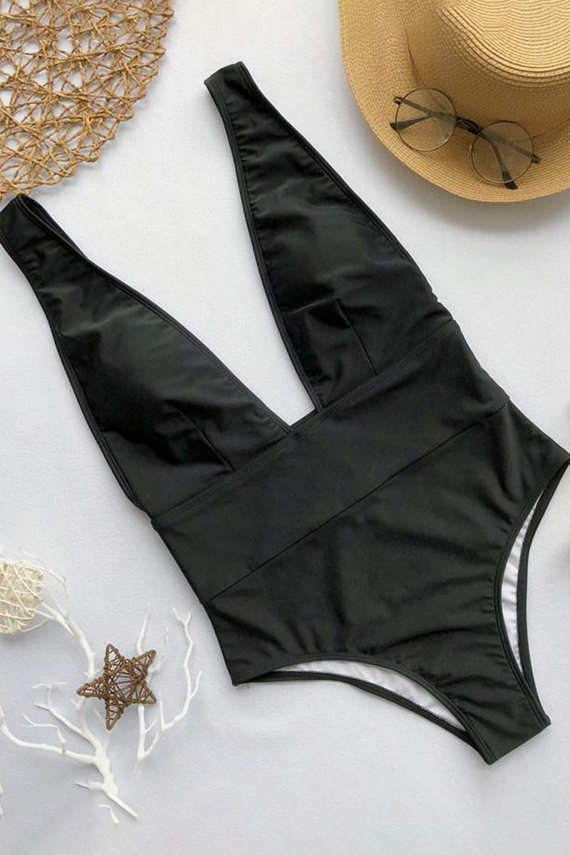 Einteiliger Badeanzug California mit V-Ausschnitt