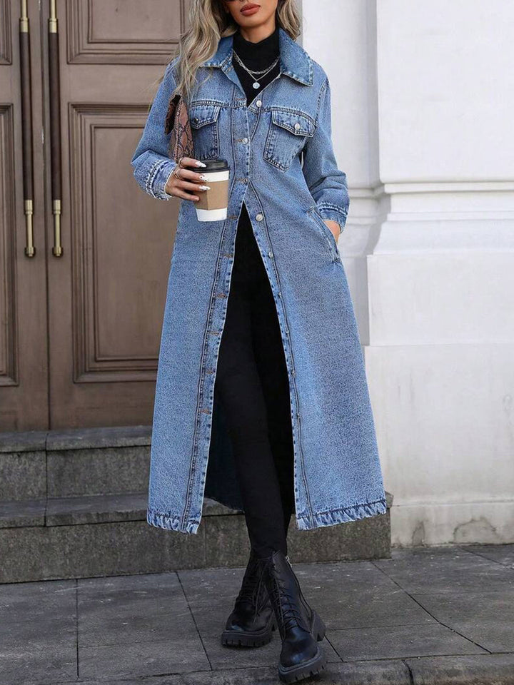 Maya | Stylische Lange Denimjacke