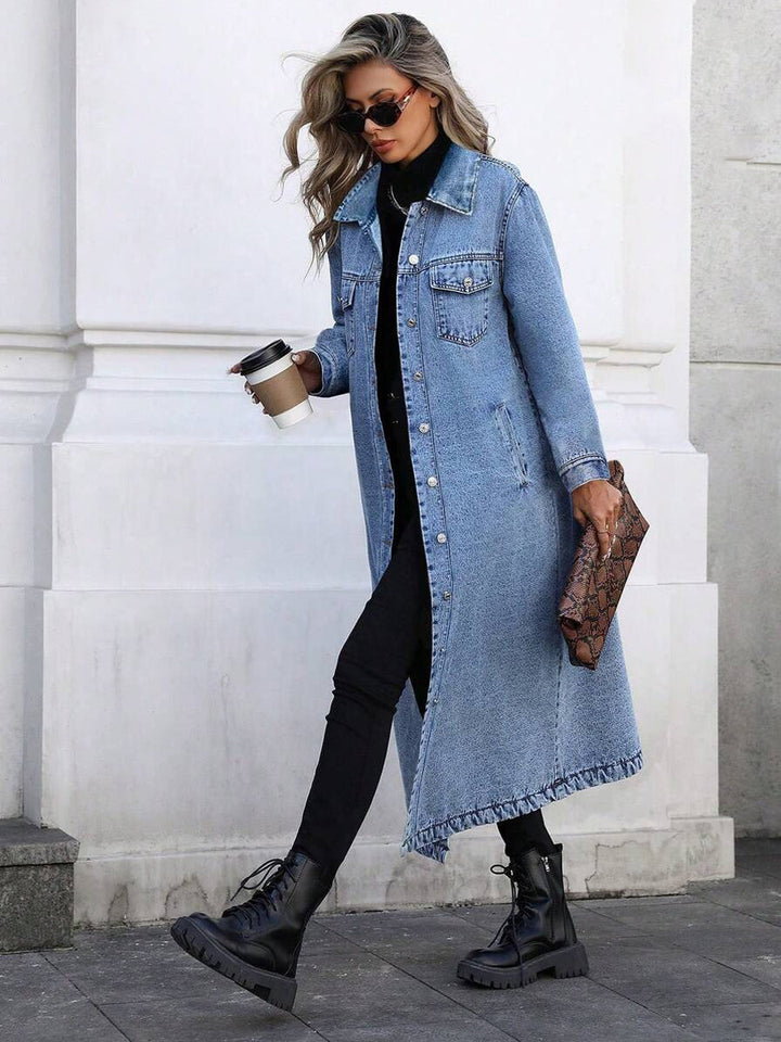 Maya | Stylische Lange Denimjacke