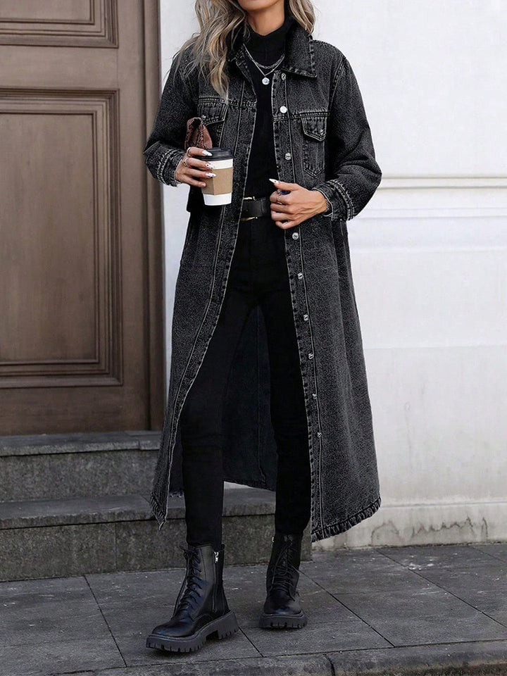 Maya | Stylische Lange Denimjacke