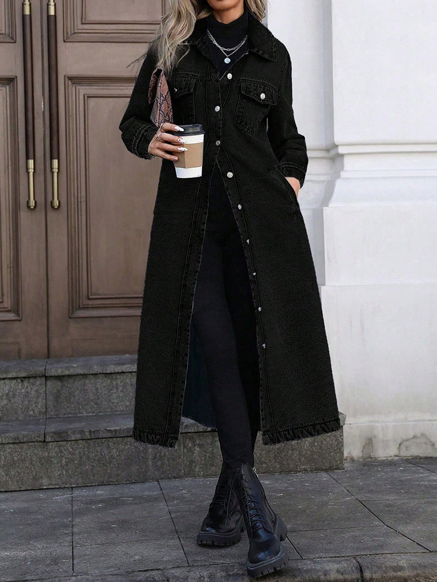 Maya | Stylische Lange Denimjacke